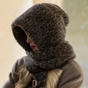 Infinity wool sweater scarf hoodie